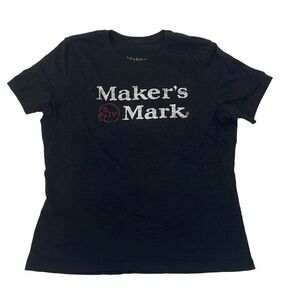 Maker's Mark Unisex Graphic Tee Short Sleeve Cotton Blend Crewneck Black Large‎